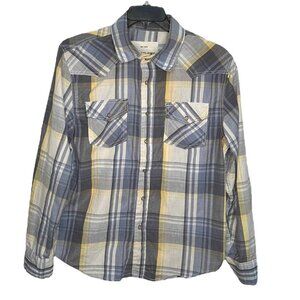 Ditch Plains NWT mens Western Pearl Snap Plaid long sleeve shirt size Large